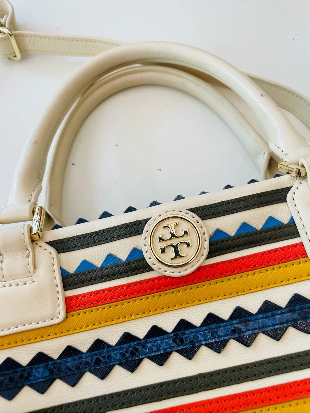 Tory Burch Zig Zag Middy Handbag Satchel
